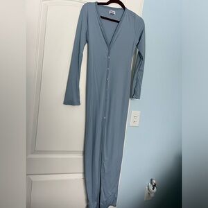 Oh Polly Light Blue Ribbed Dress